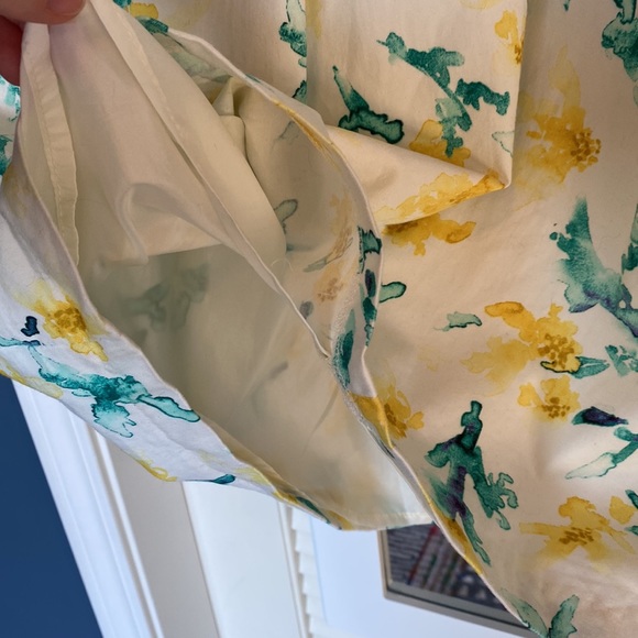 Zara White with Yellow and Turquoise Floral Tea Dress - Picture 8 of 13